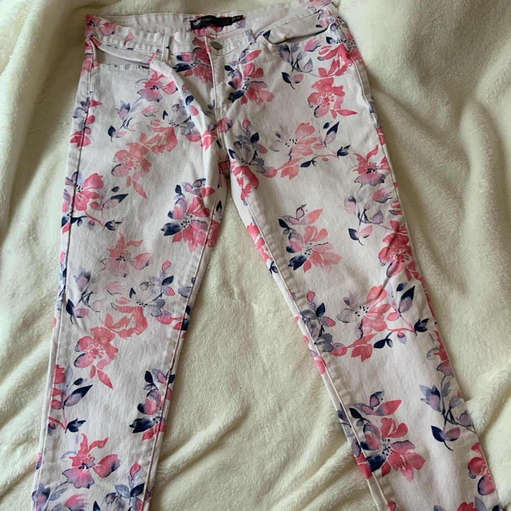 Floral Printed Jeans